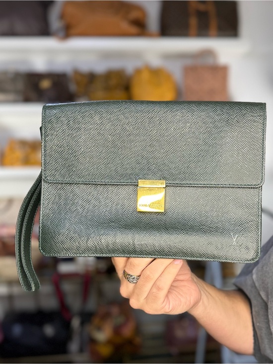 Louis Vuitton Handbags - LV Green Taiga Leather Wristlet